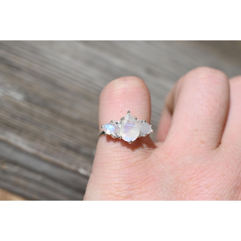 Engagement ring Moonstone ring American made - Picture 3 of 3